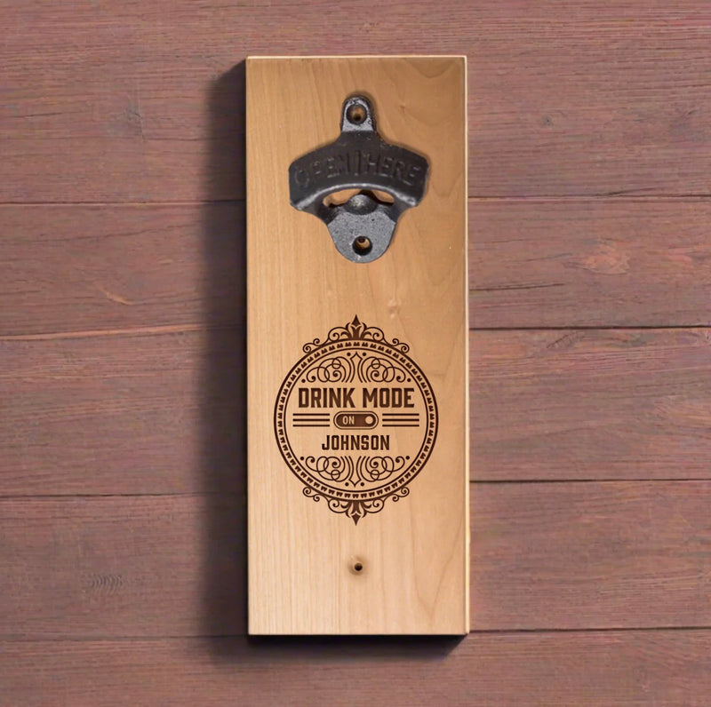 Personalized Wall-mounted Wooden Bottle Opener
