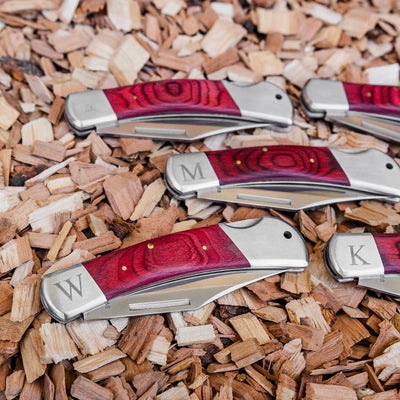 Personalized Wood Handle Lock Back Pocket Knife
