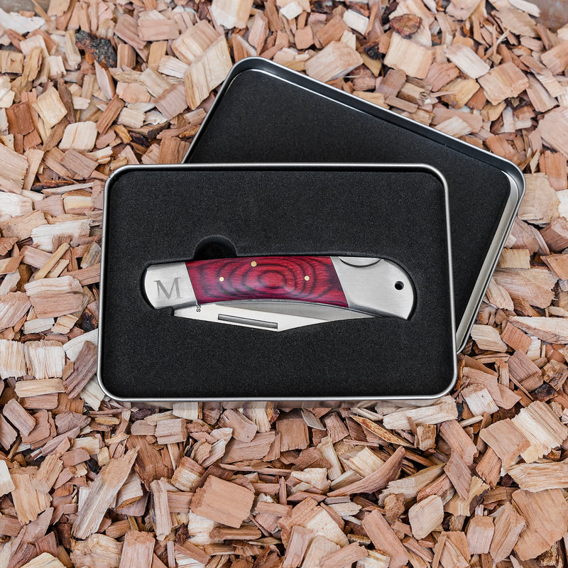 Personalized Wood Handle Lock Back Pocket Knife