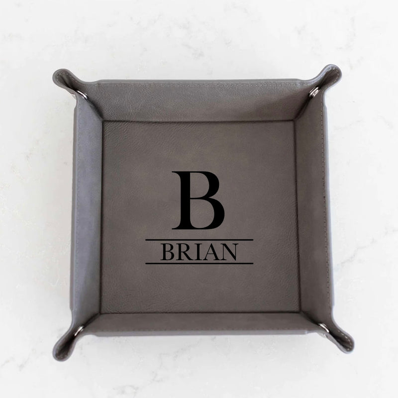 Personalized Gray Snap Up Tray