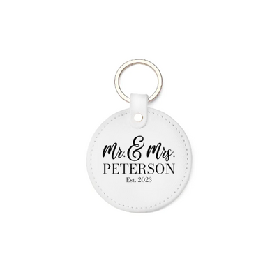 Personalized Circle Leather Tag