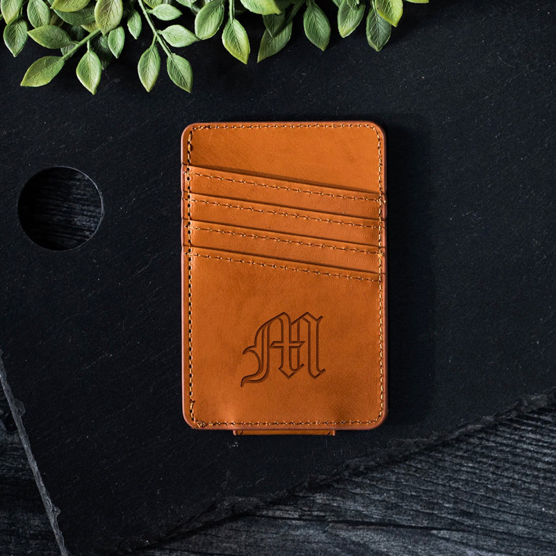 Personalized Leather Magnetic Money Clip