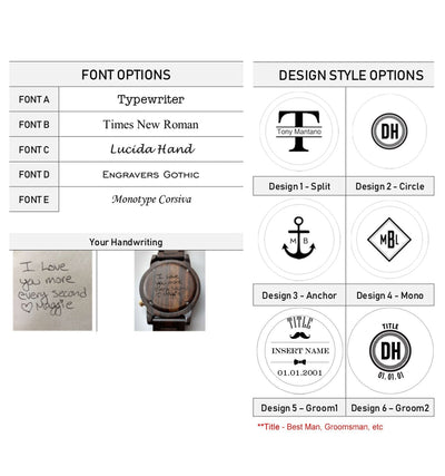 Personalized Grande Wooden Watch | Black