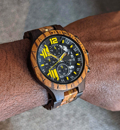 Personalized Tinto Wooden Watch | Black Zebra