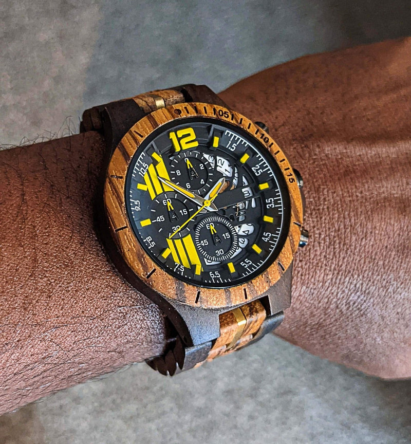 Personalized Tinto Wooden Watch | Black Zebra