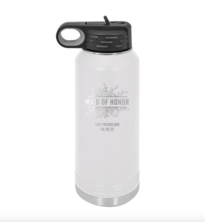 Personalized Bridesmaid Water Bottles 32 oz