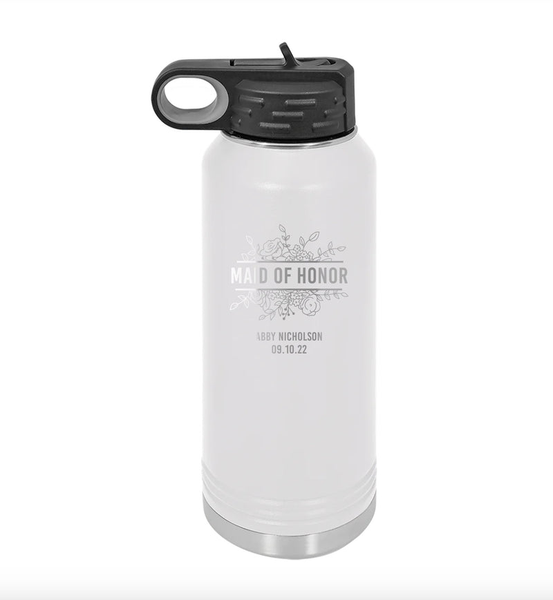 Personalized Bridesmaid Water Bottles 32 oz