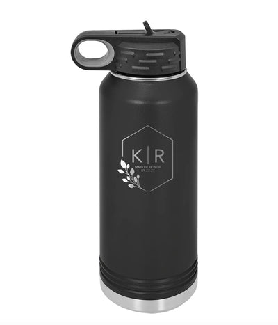 Personalized Bridesmaid Water Bottles 32 oz