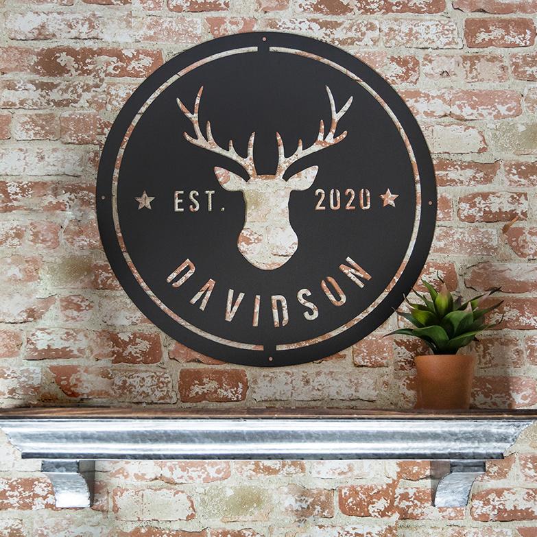 Custom Metal Sign with Antlers