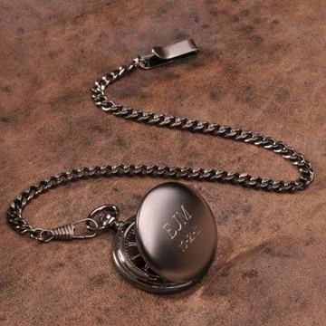 Personalized Gunmetal Pocket Watch