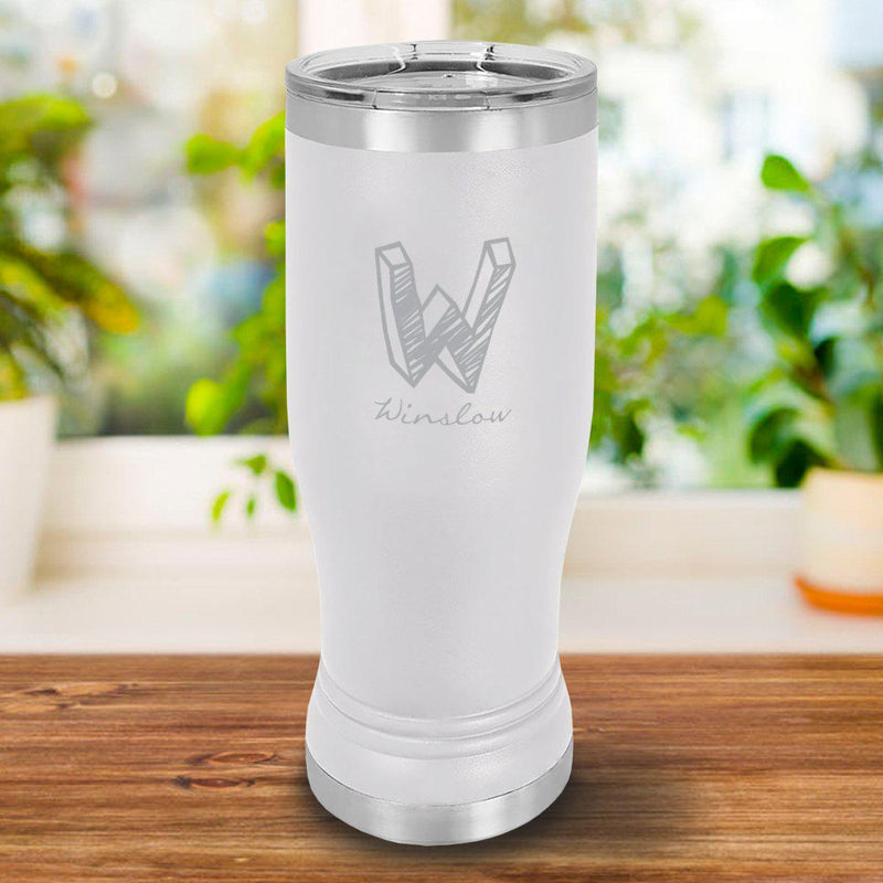 Personalized 20oz Pilsner - White