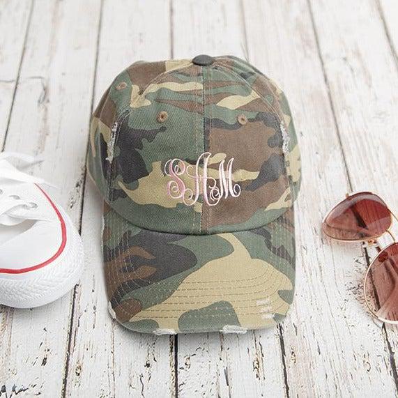 Monogrammed Distressed Caps