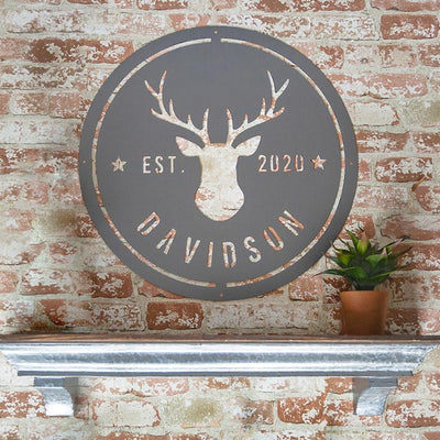 Custom Metal Sign with Antlers