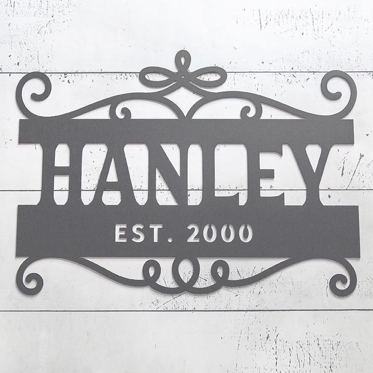 Personalized Family Name Horizontal Metal Sign