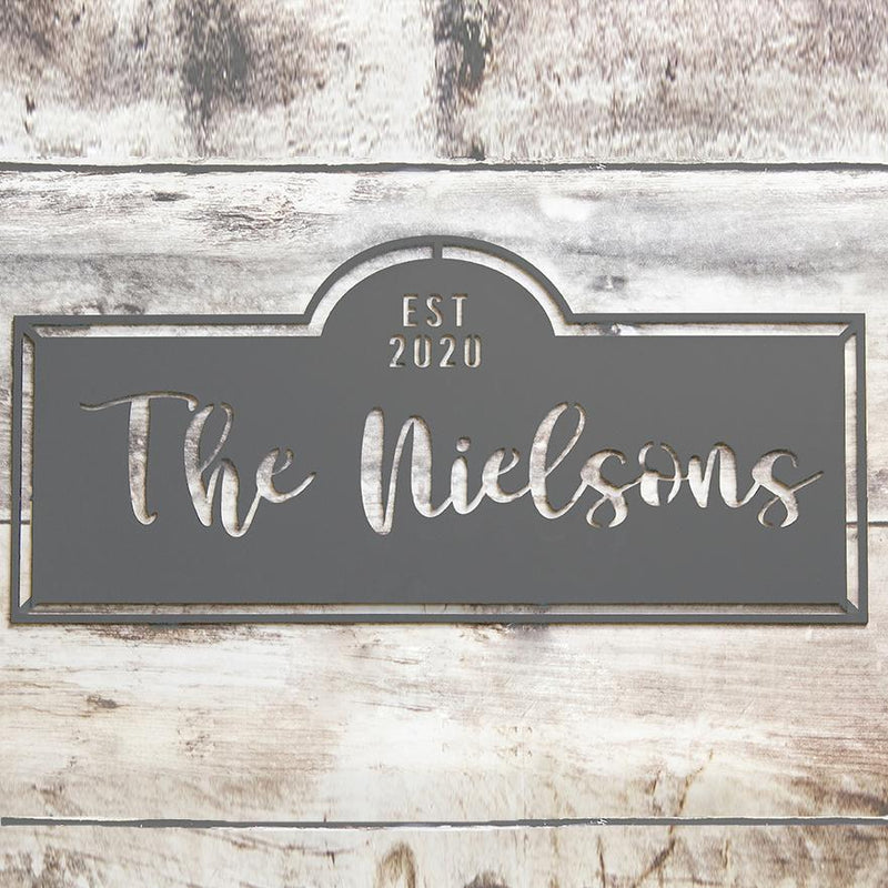 Personalized Family Name Horizontal Metal Sign