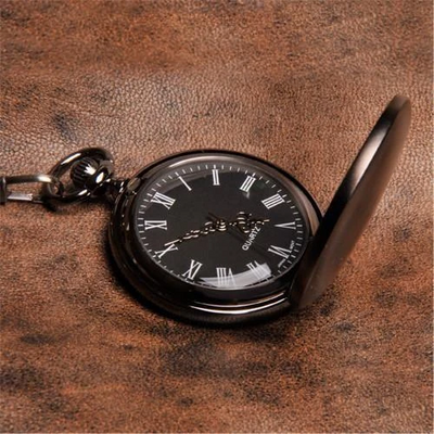 Personalized Gunmetal Pocket Watch