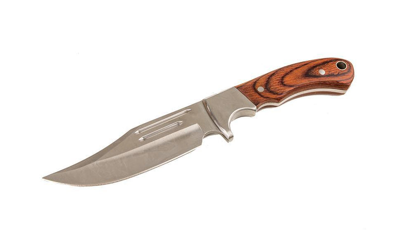 Personalized Saw Mountain Groomsmen Wood Handle Fixed Blade Knife