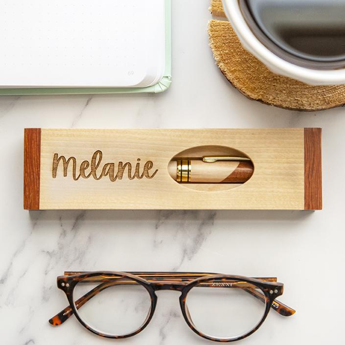 Personalized  Cut-Out Top Wooden Pen Set