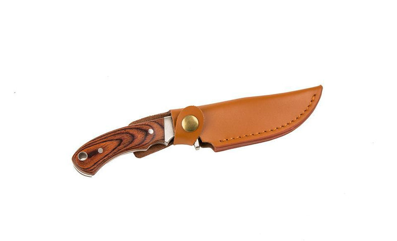 Personalized Saw Mountain Groomsmen Wood Handle Fixed Blade Knife