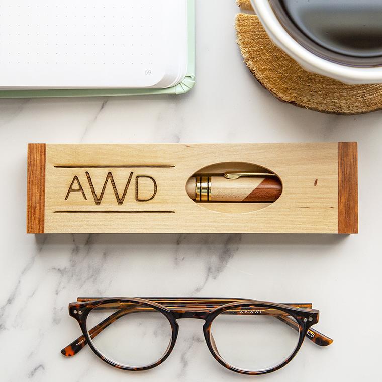 Personalized  Cut-Out Top Wooden Pen Set