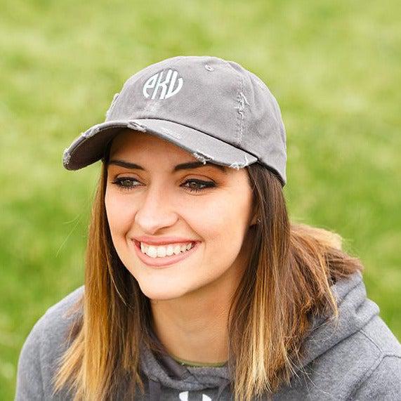 Monogrammed Distressed Caps