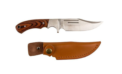 Personalized Saw Mountain Groomsmen Wood Handle Fixed Blade Knife