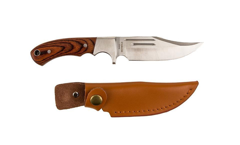 Personalized Saw Mountain Groomsmen Wood Handle Fixed Blade Knife