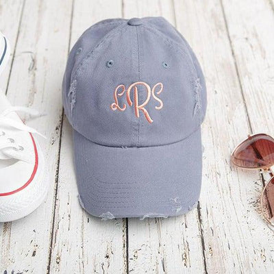 Monogrammed Distressed Caps