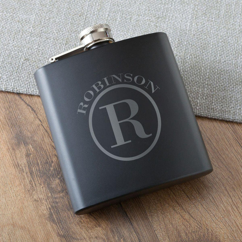 Midnight Personalized Black Matte Stainless Steel Flask