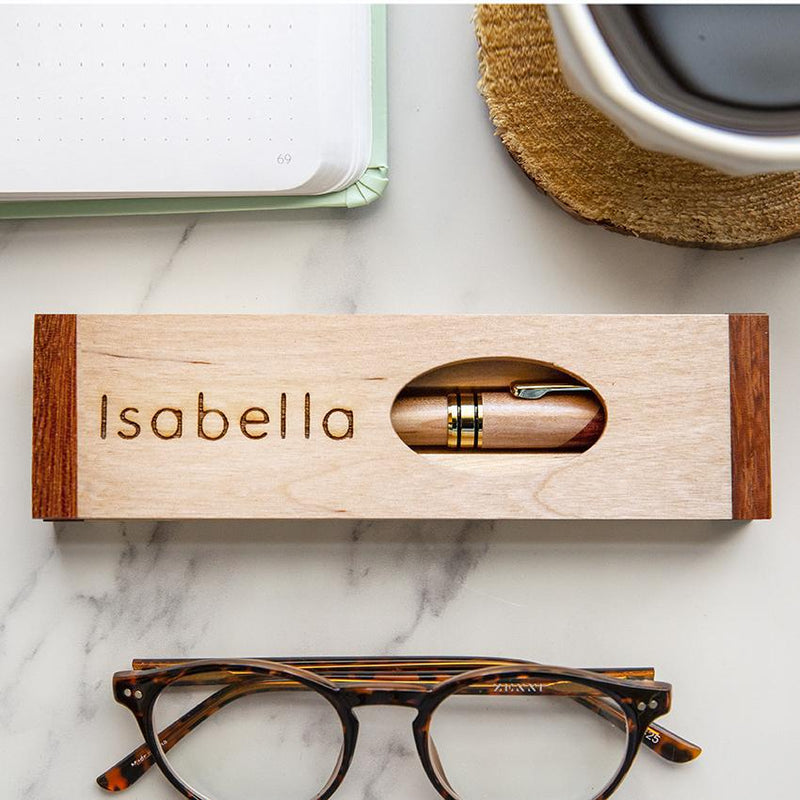 Personalized  Cut-Out Top Wooden Pen Set
