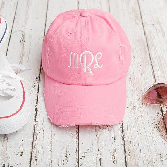 Monogrammed Distressed Caps