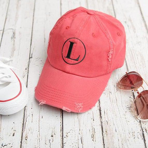 Monogrammed Distressed Caps