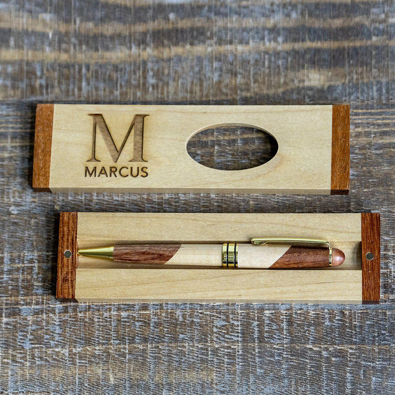 Personalized  Cut-Out Top Wooden Pen Set