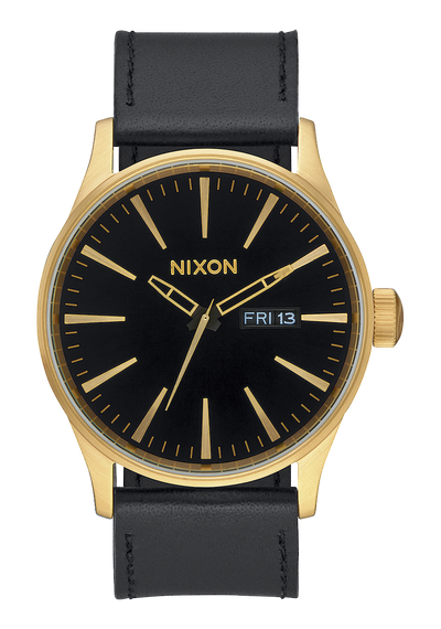 Nixon Sentry Leather Watch  - Gold / Black