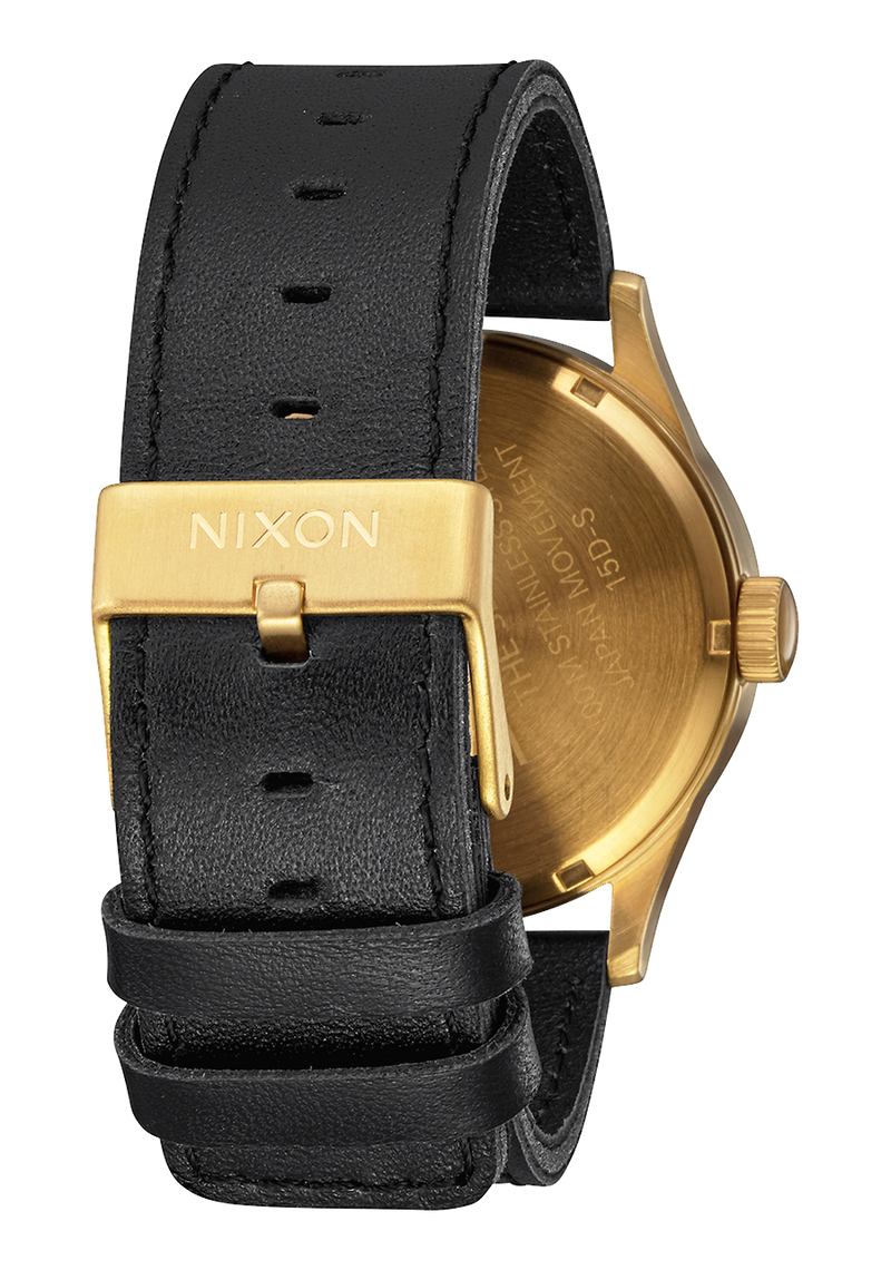 Nixon Sentry Leather Watch  - Gold / Black