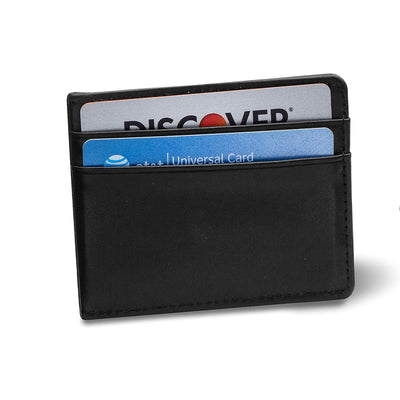 Personalized Black Leather Wallet & Chrome Lighter Set-Default-