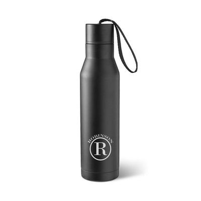 Personalized Black Stainless Steel Thermos Style Waterbottle-Circle-