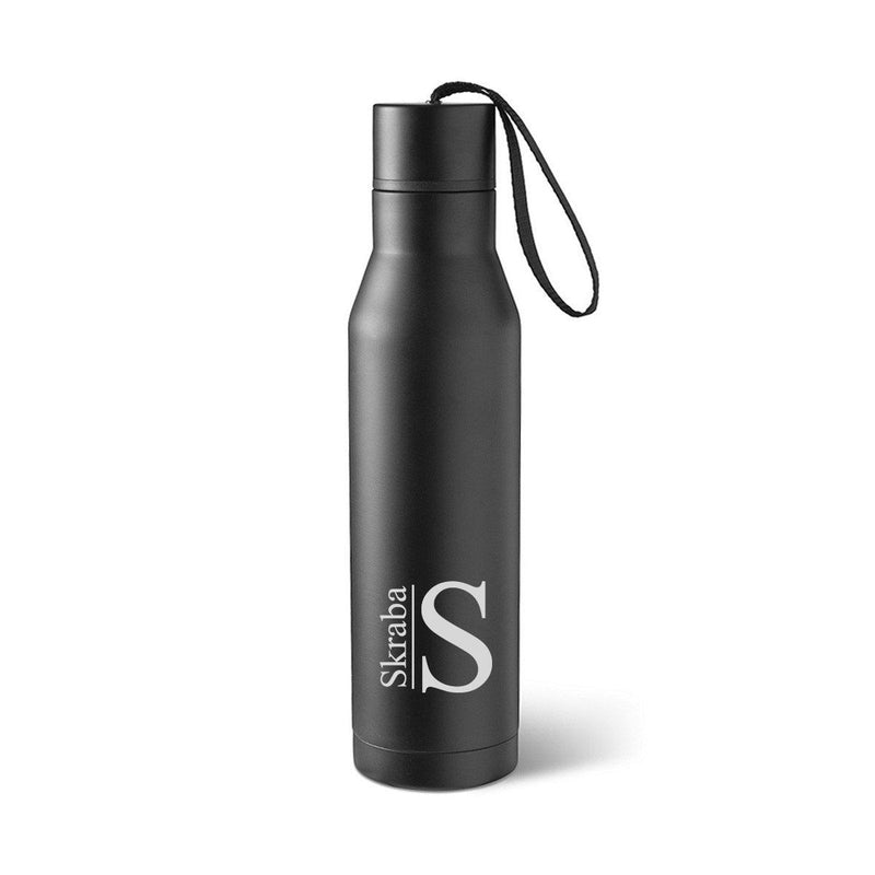 Personalized Black Stainless Steel Thermos Style Waterbottle-Modern-