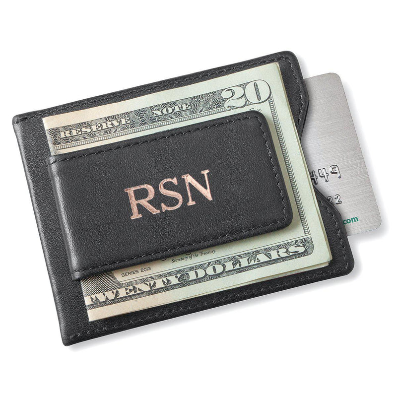 Personalized Black Wallet with Initials