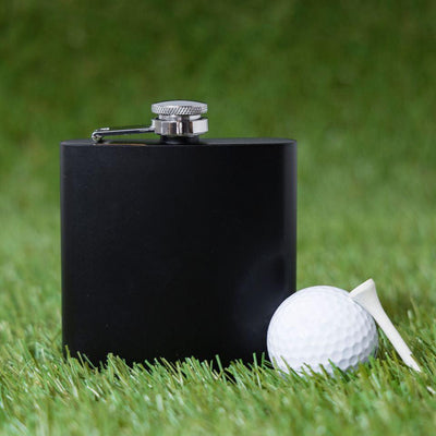 Personalized Black Matte Golf Flask