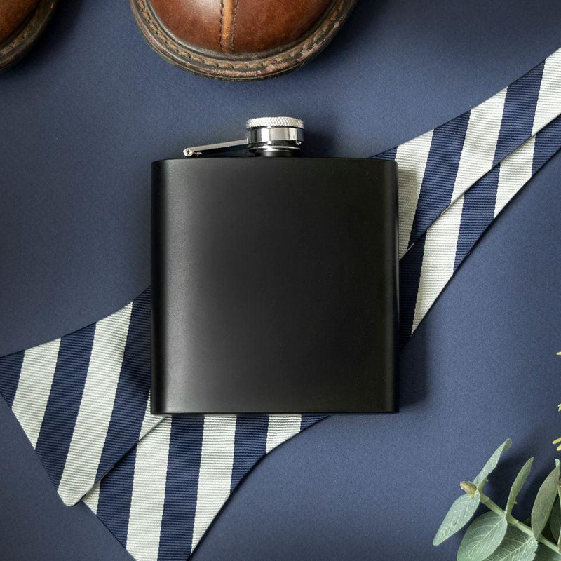 Personalized Groomsmen Proposal Black Flasks