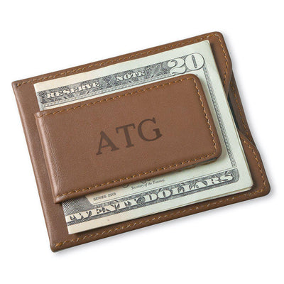 Personalized Groomsman Wallet - Magnetic Money Clip - Brown-Blind-