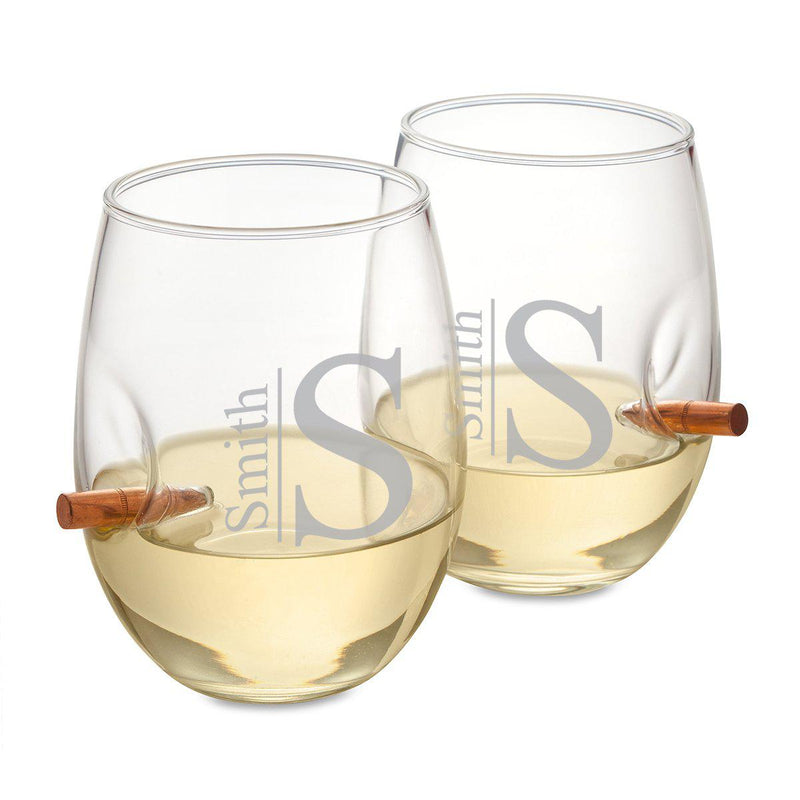 Personalized Bulletproof Wedding Wine Glasses - Set of 2