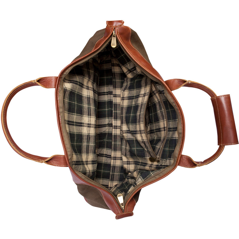 Personalized Forest Green Borello Canvas and Leather Weekender Duffel Bag-