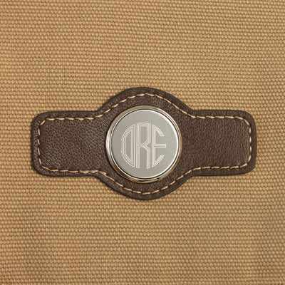 Personalized Canvas and Leather Shaving Travel Bags for Groomsmen - Set of 5-