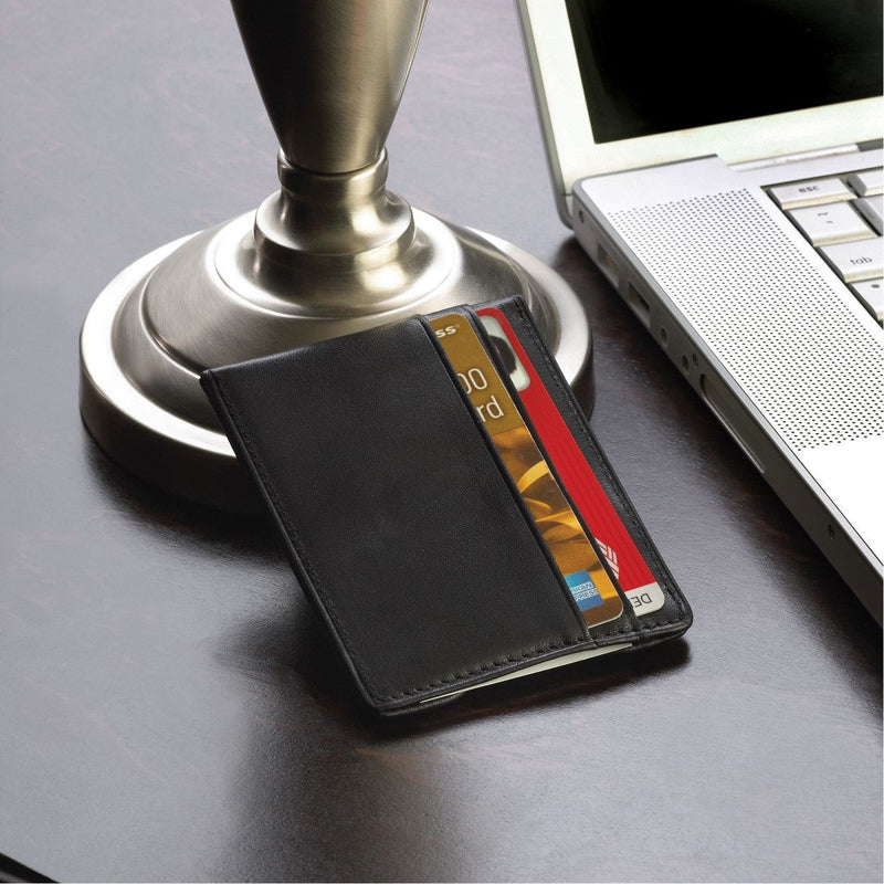 Engraved Leather Wallet & Monogrammed Cufflinks Gift Set-