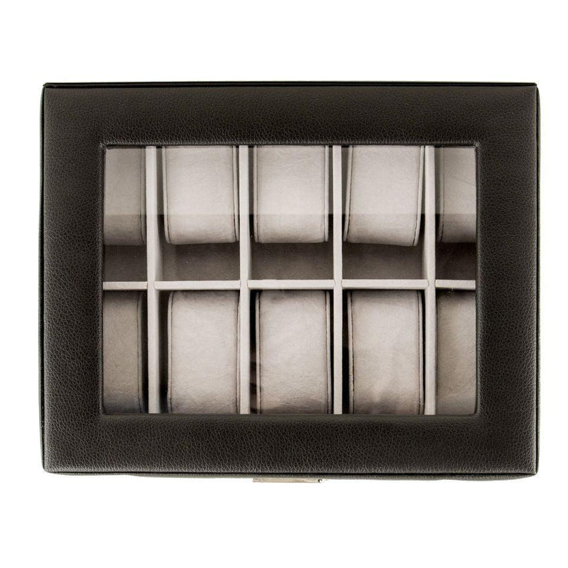 Personalized Watch Box Black Leather Watch Box