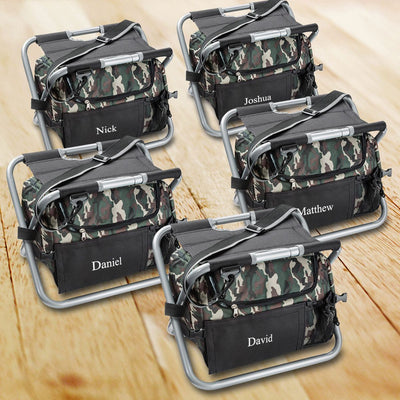 Personalized Set of 5 Camouflage Cooler Chair - Sit N Sip