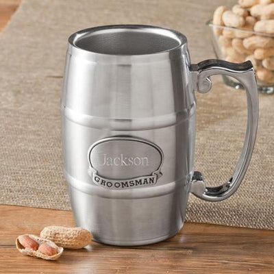 Personalized Pewter Medallion Tankard Stainless Steel - 16 oz.-Barware-JDS-Default-