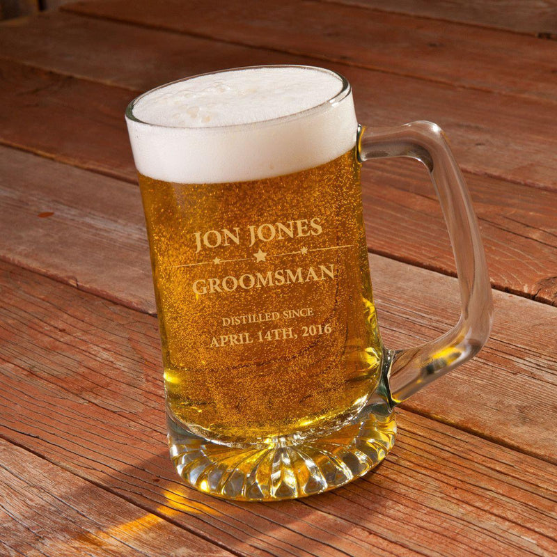 Groomsman Glass Beer Mug - 25 oz.